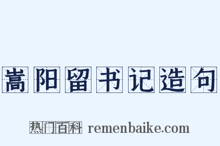 嵩阳留书记造句是什么意思的图片